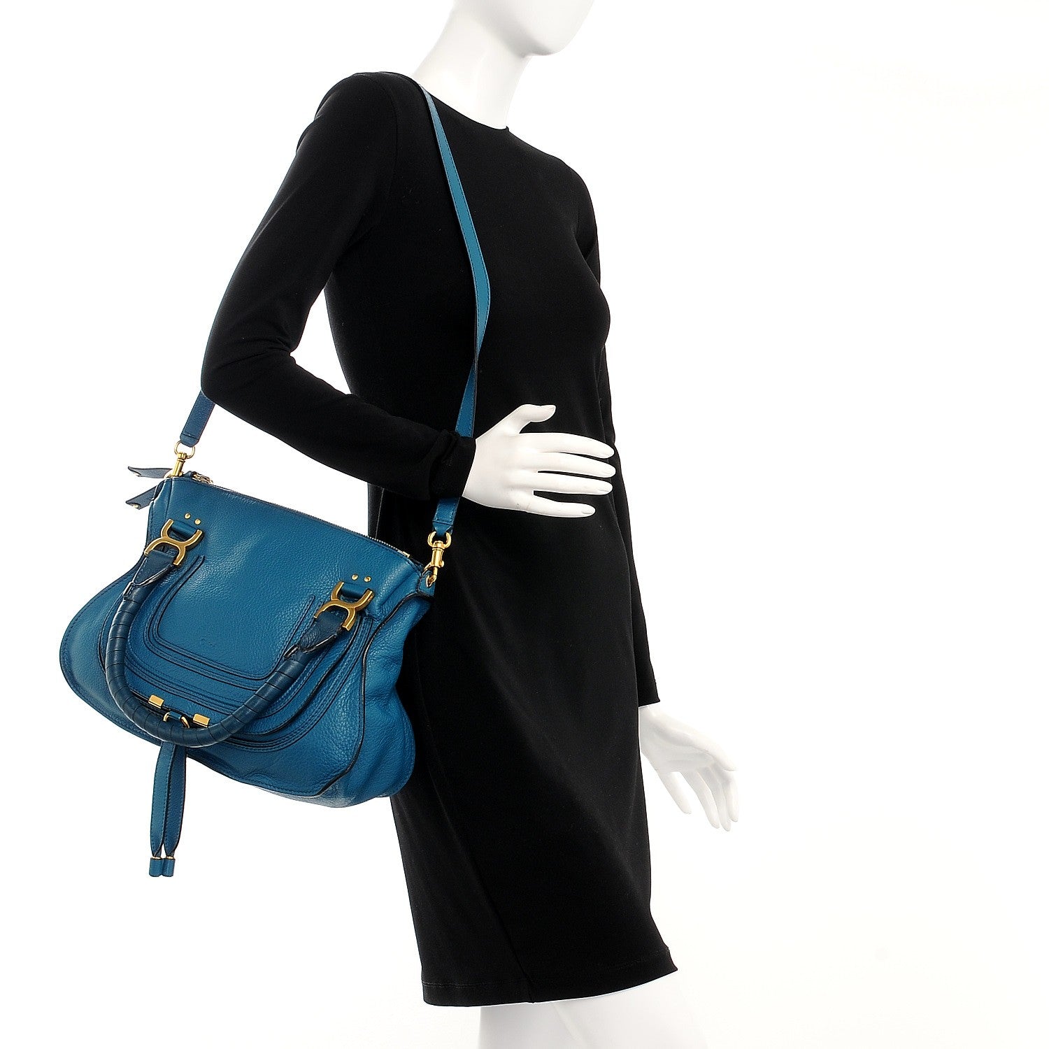 Chloe Calfskin Medium Marcie Satchel Laguna Blue 2 of 9