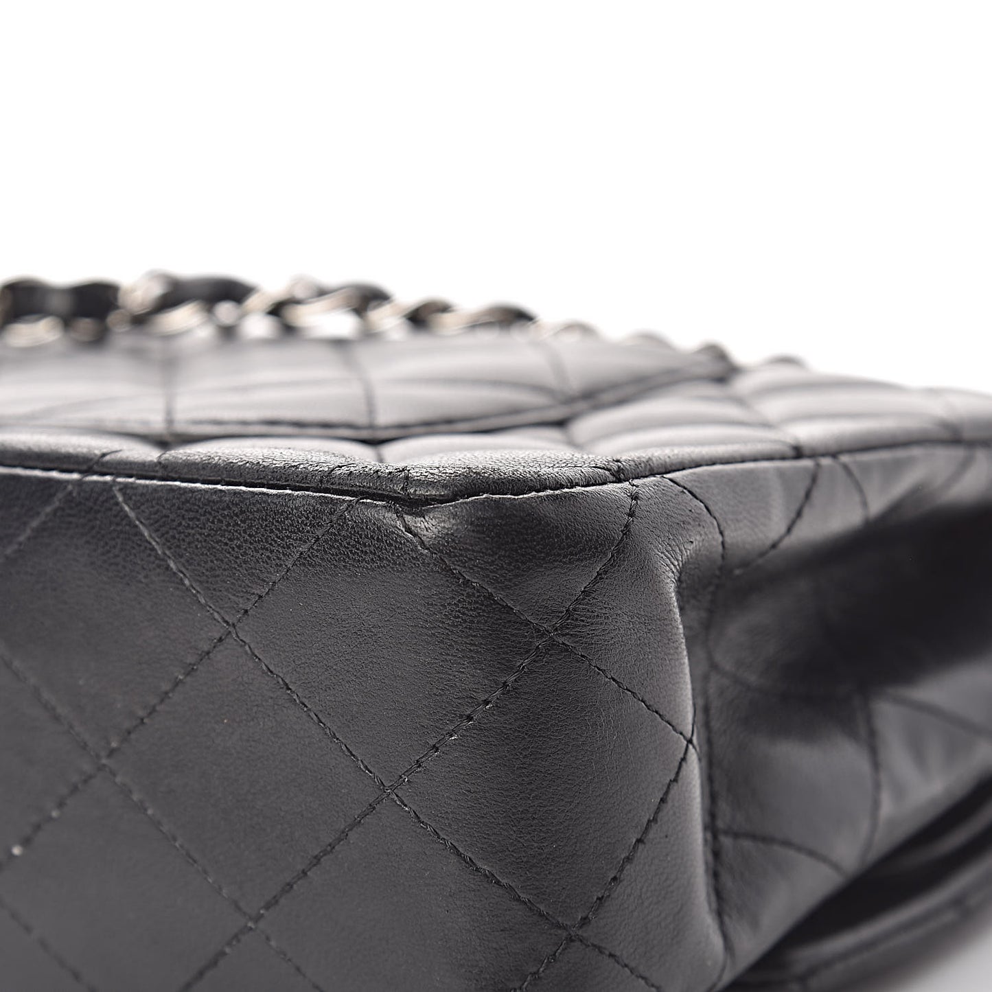 Lambskin Quilted Medium Double Flap Black