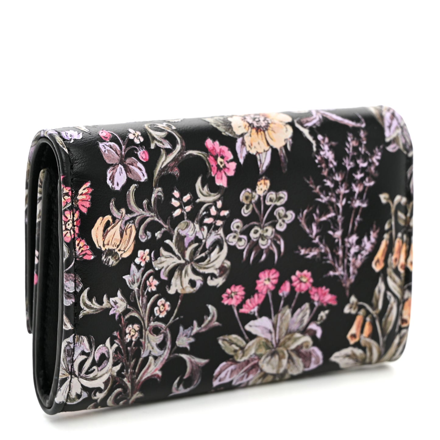 Calfskin Millefiori Printed Miss Dior Glycine Wallet Black