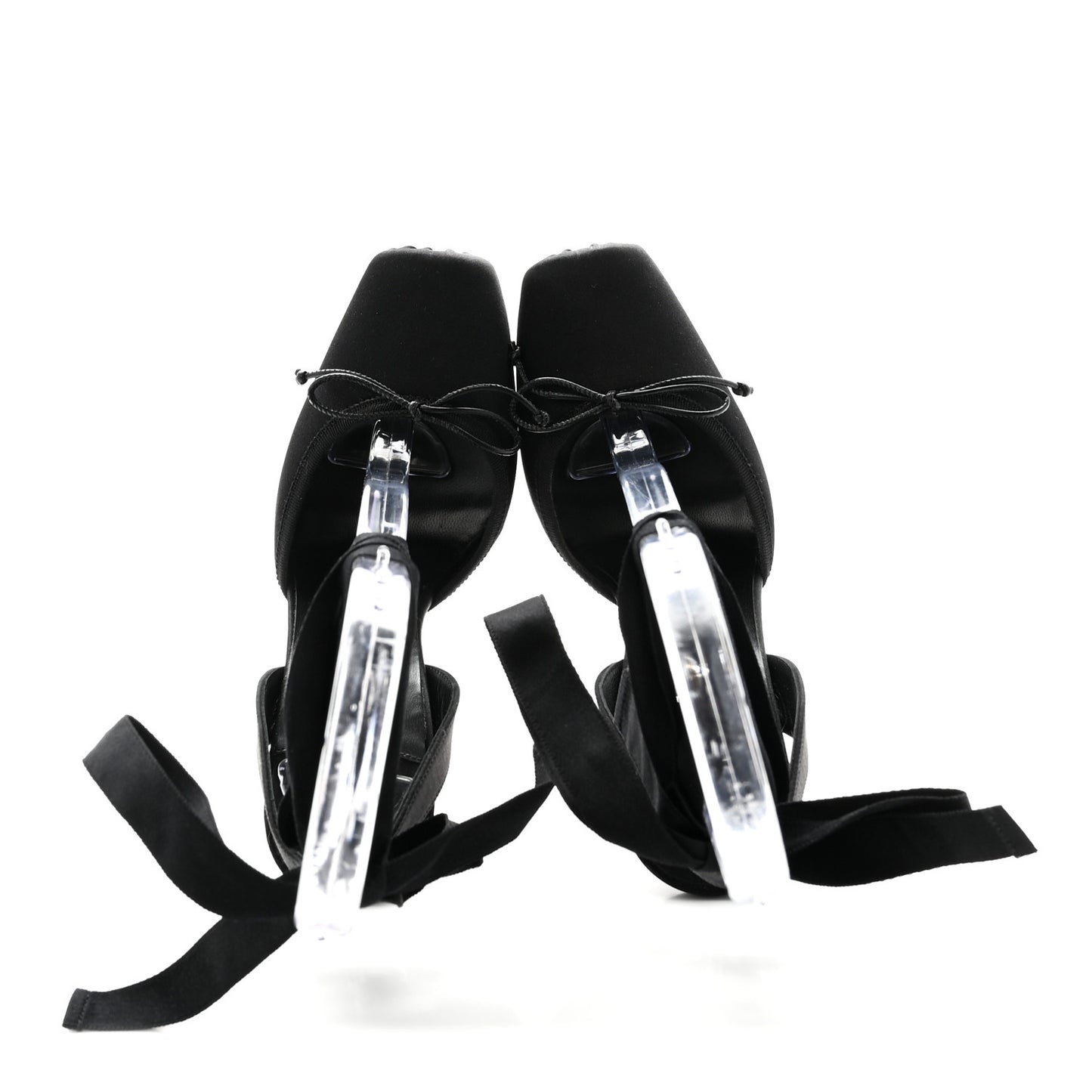 Crepe Satin Cassia Lace Up 100 Pumps 35.5 Black