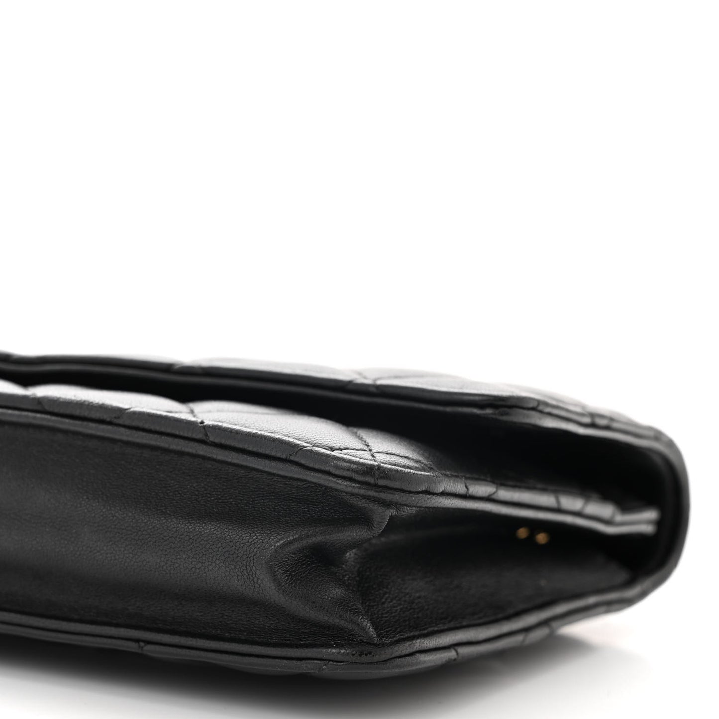 Lambskin Quilted Wallet On Chain WOC Black