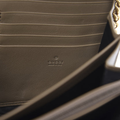 Gucci Velvet Matelasse GG Marmont Chain Wallet Taupe 6 of 11
