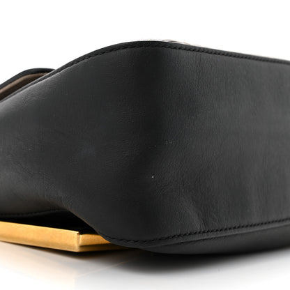 Fendi Vitello Grace Glazed Fabric FF 1974 Double F Shoulder Bag Black Mogano Panna 9 of 12