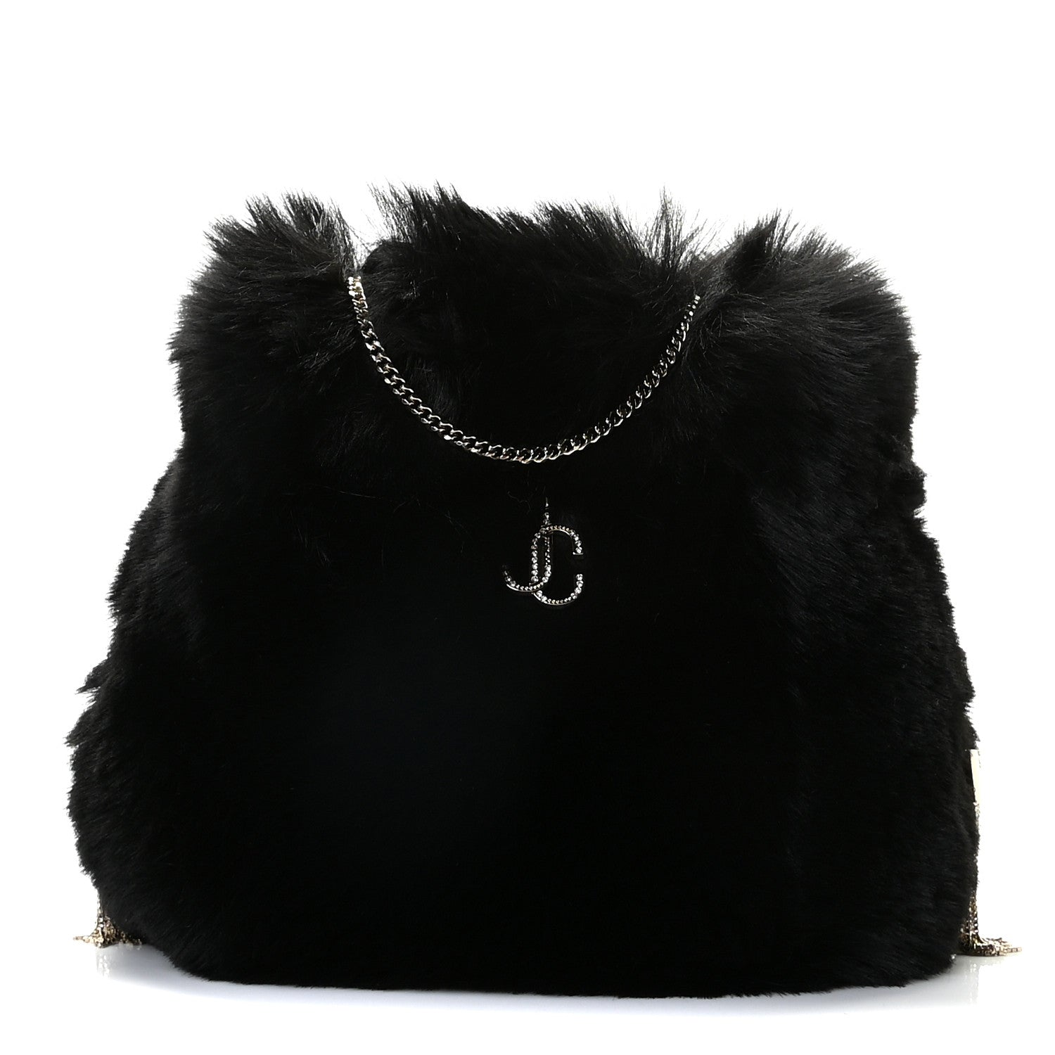 Jimmy Choo Faux Fur Bucket Bag Black 1 of 9