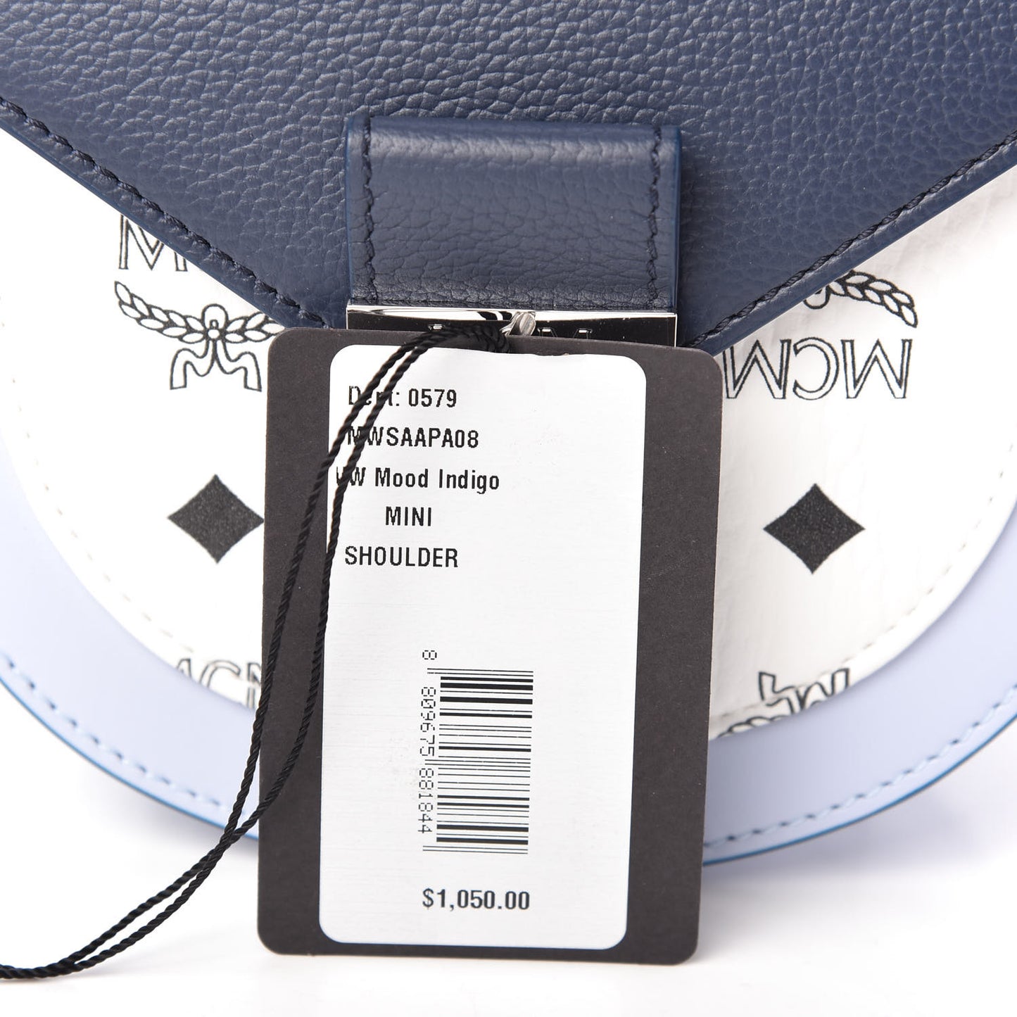 Visetos Calfskin Small Patricia Shoulder Bag Mood Indigo White