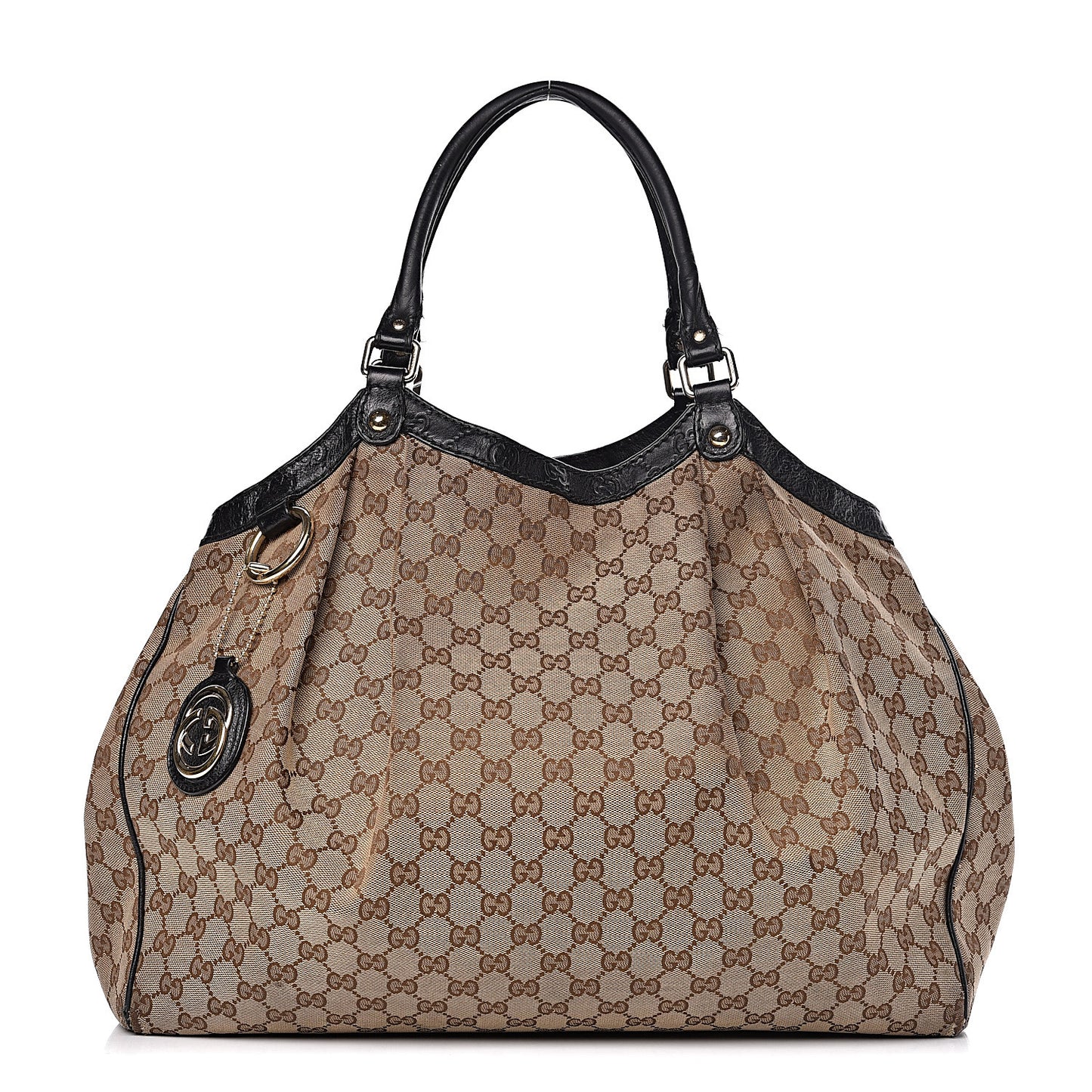 Monogram Large Sukey Tote Beige Ebony Black