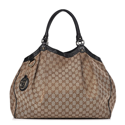 Gucci Monogram Large Sukey Tote Beige Ebony Black 1 of 24