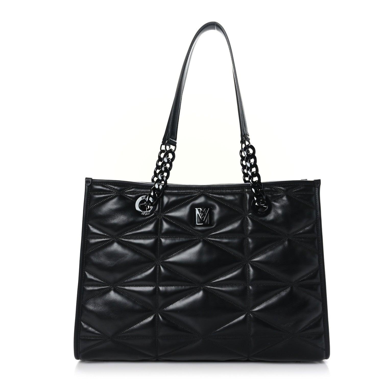 MCM Lambskin Cloud Quilted Large Travia Tote Black 1 of 9