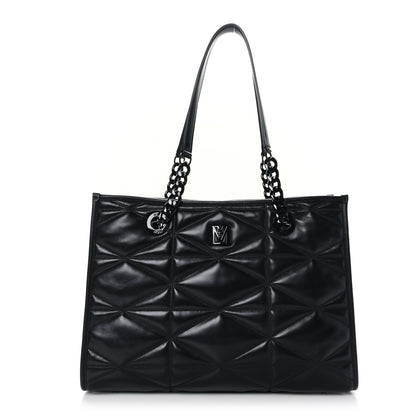 MCM Lambskin Cloud Quilted Large Travia Tote Black 1 of 9