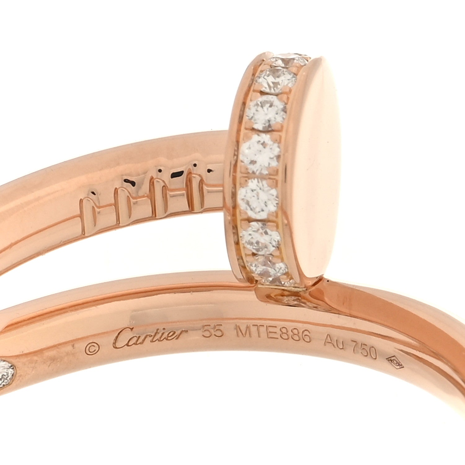 Cartier 18K Pink Gold Diamond Juste Un Clou Ring 55 7.25 4 of 4