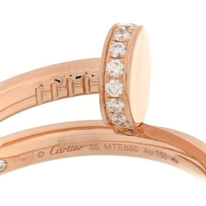 Cartier 18K Pink Gold Diamond Juste Un Clou Ring 55 7.25 4 of 4