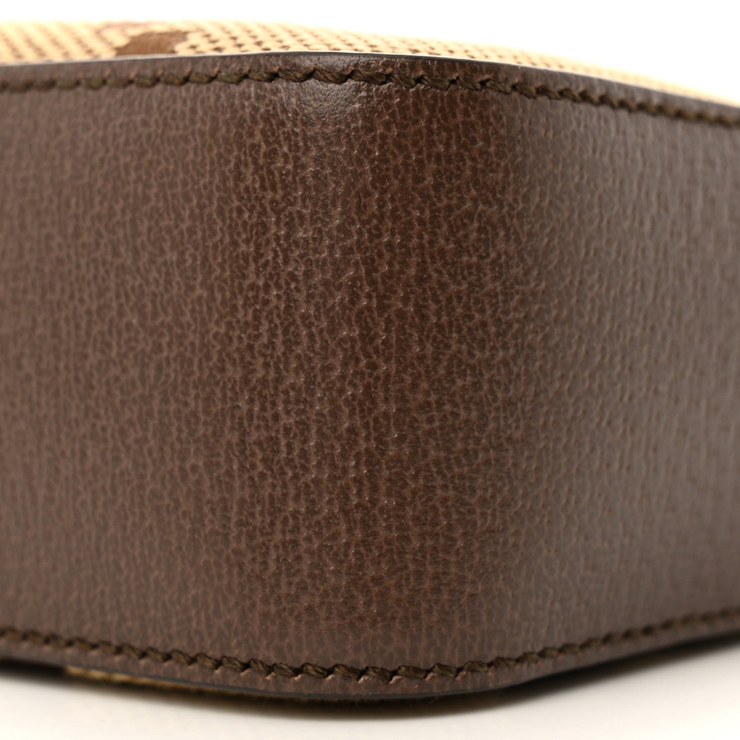 Gucci Monogram Jumbo GG Textured Dollar Calfskin Web Messenger Shoulder Bag Camel Ebony New Acero 10 of 10