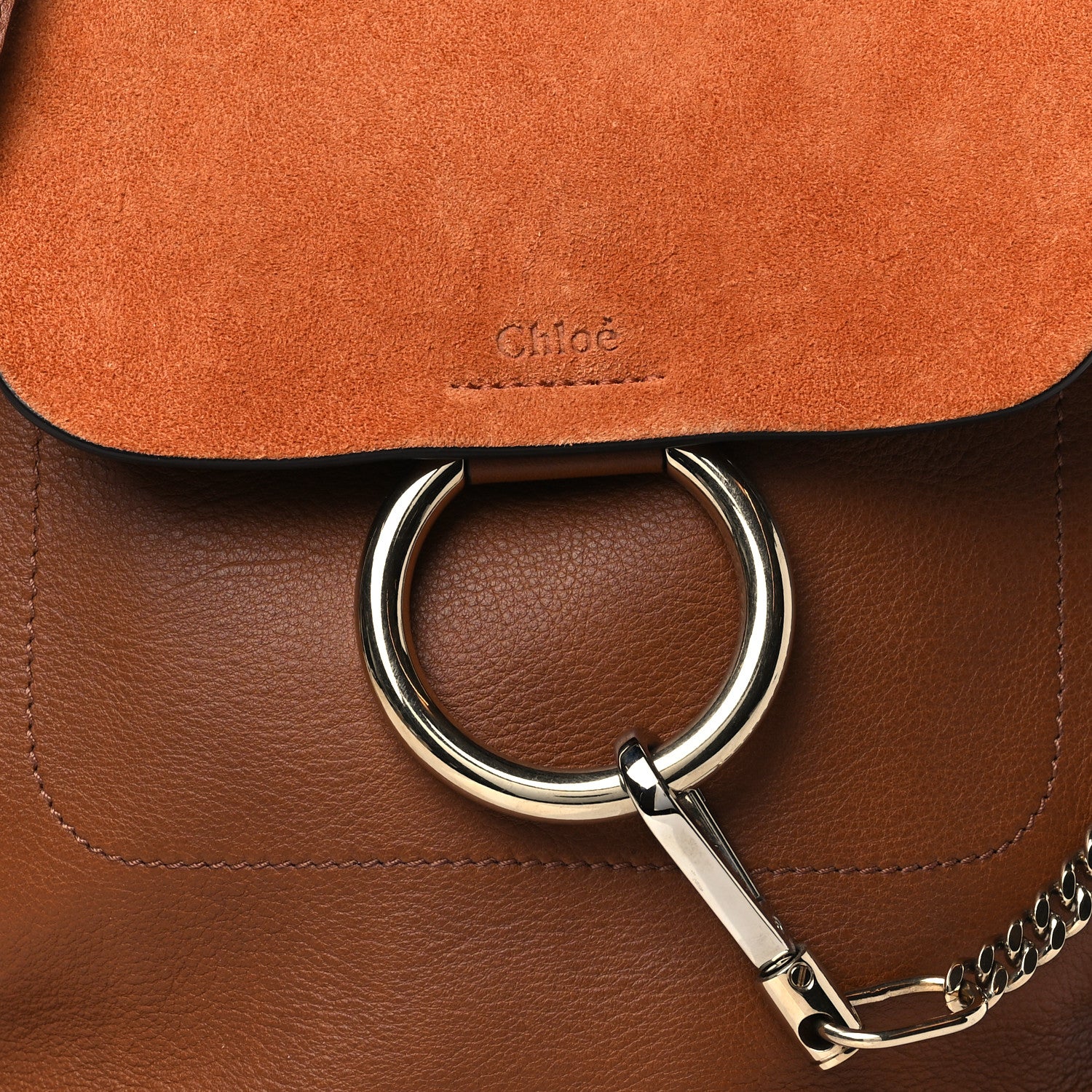 Chloe Suede Calfskin Small Faye Backpack Tan 8 of 10