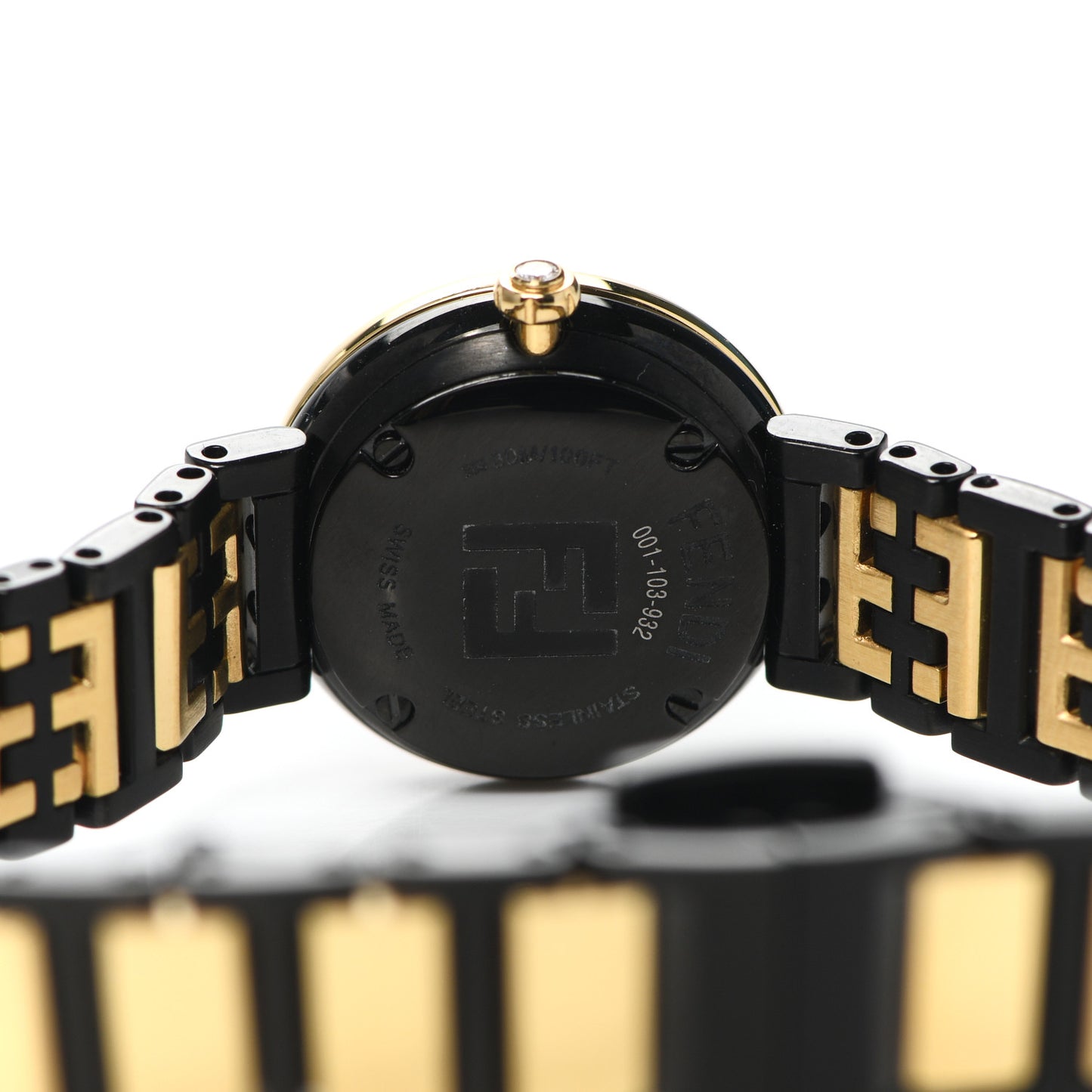 Stainless Steel Diamond Bezel Blue Mother of Pearl 19mm Fendi Forever Quartz Watch
