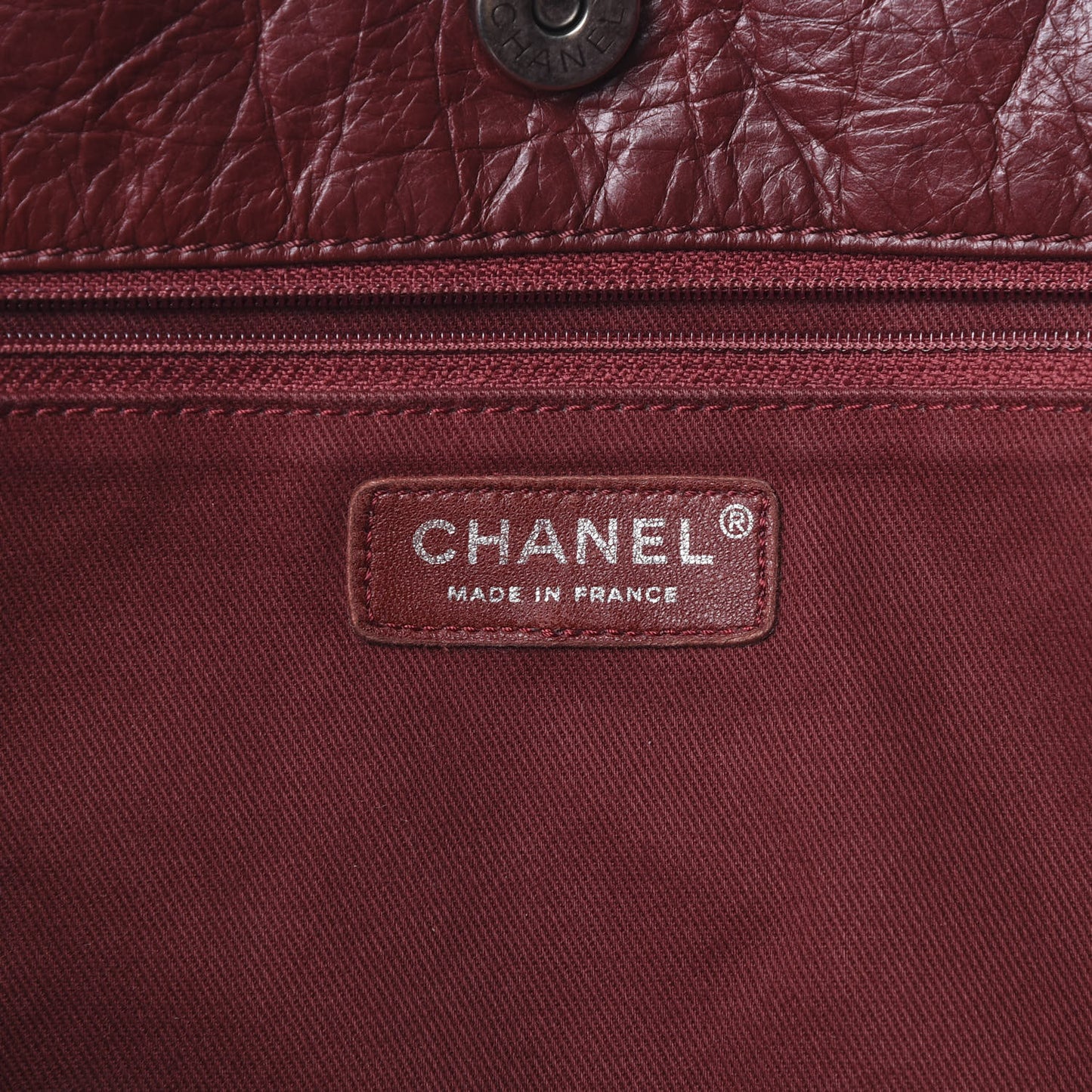 Aged Calfskin Large Shopping In Moscow Tote Burgundy