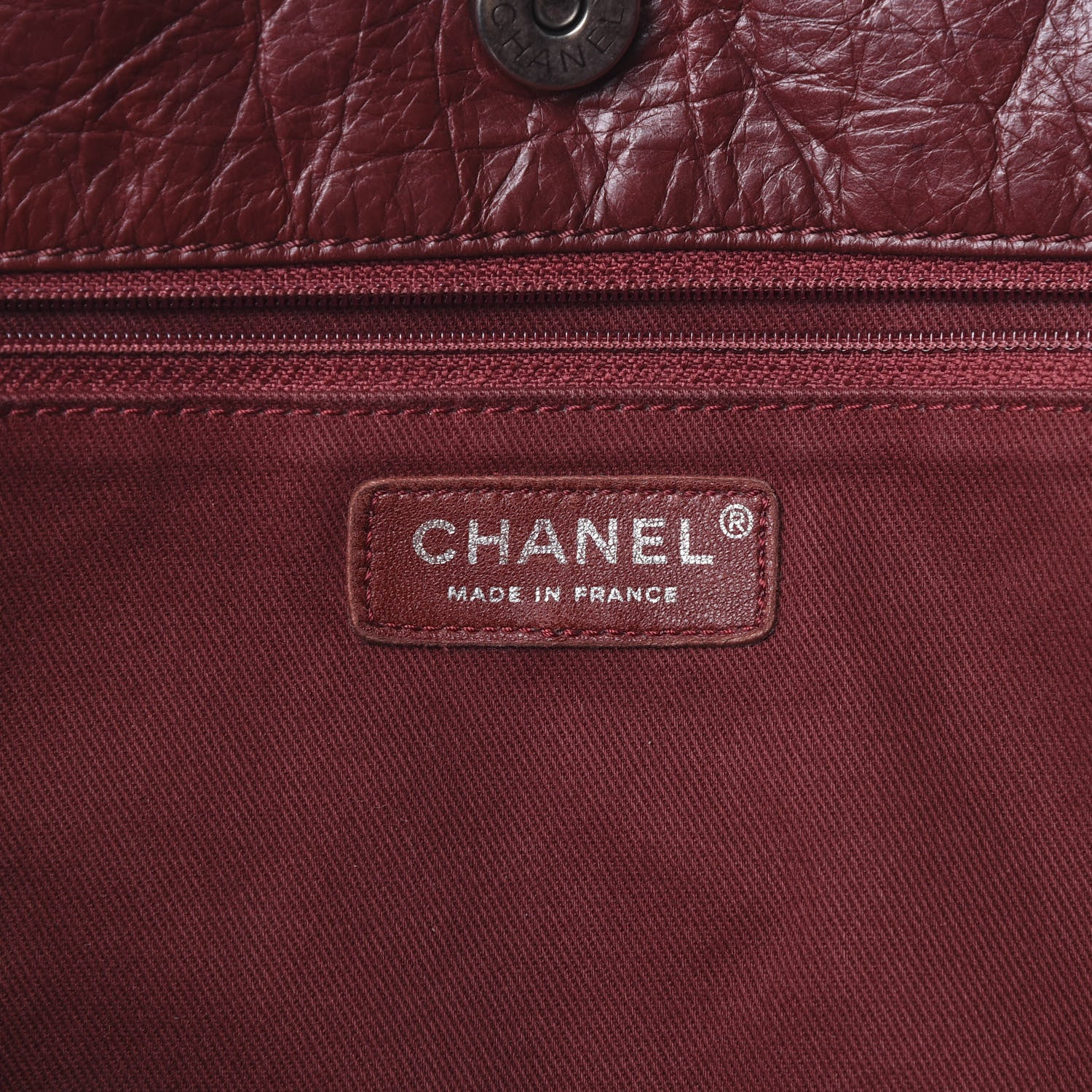 Chanel Aged Calfskin Large Shopping In Moscow Tote Burgundy 5 of 10