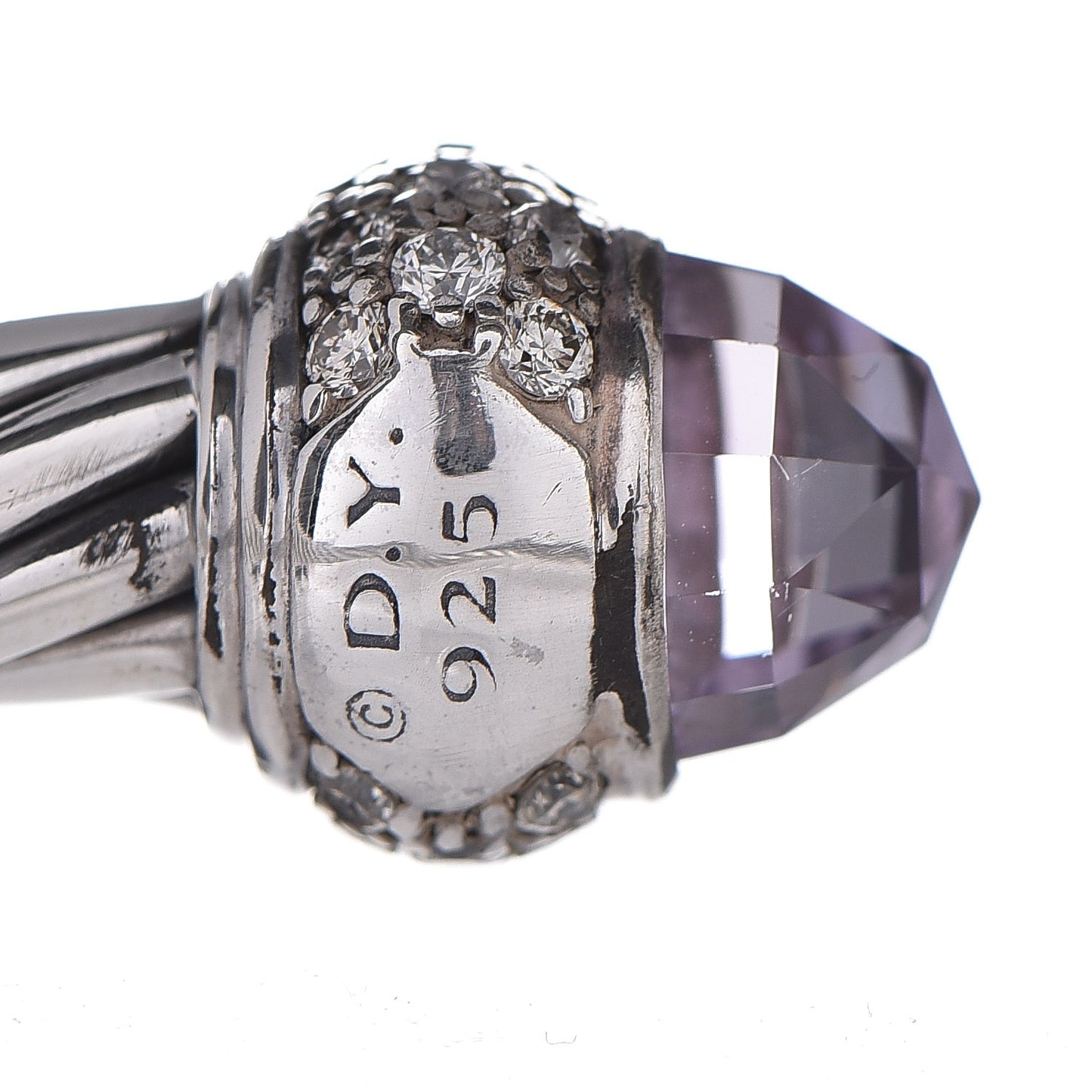 Sterling Silver Diamond Amethyst 7mm Moonlight Ice Bracelet