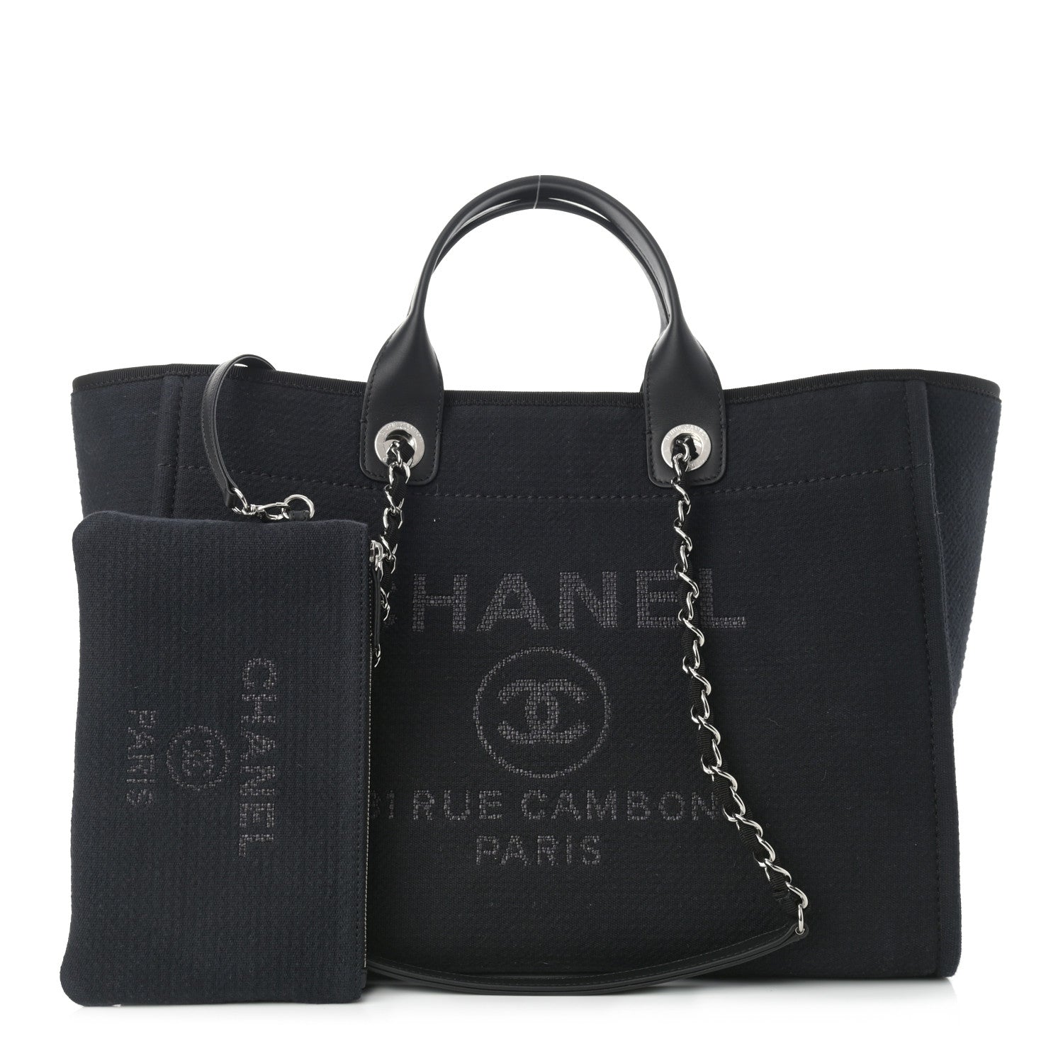 Chanel Canvas Medium Deauville Tote Black 1 of 11