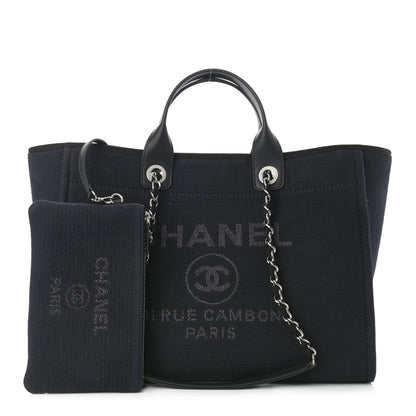 Chanel Canvas Medium Deauville Tote Black 1 of 11