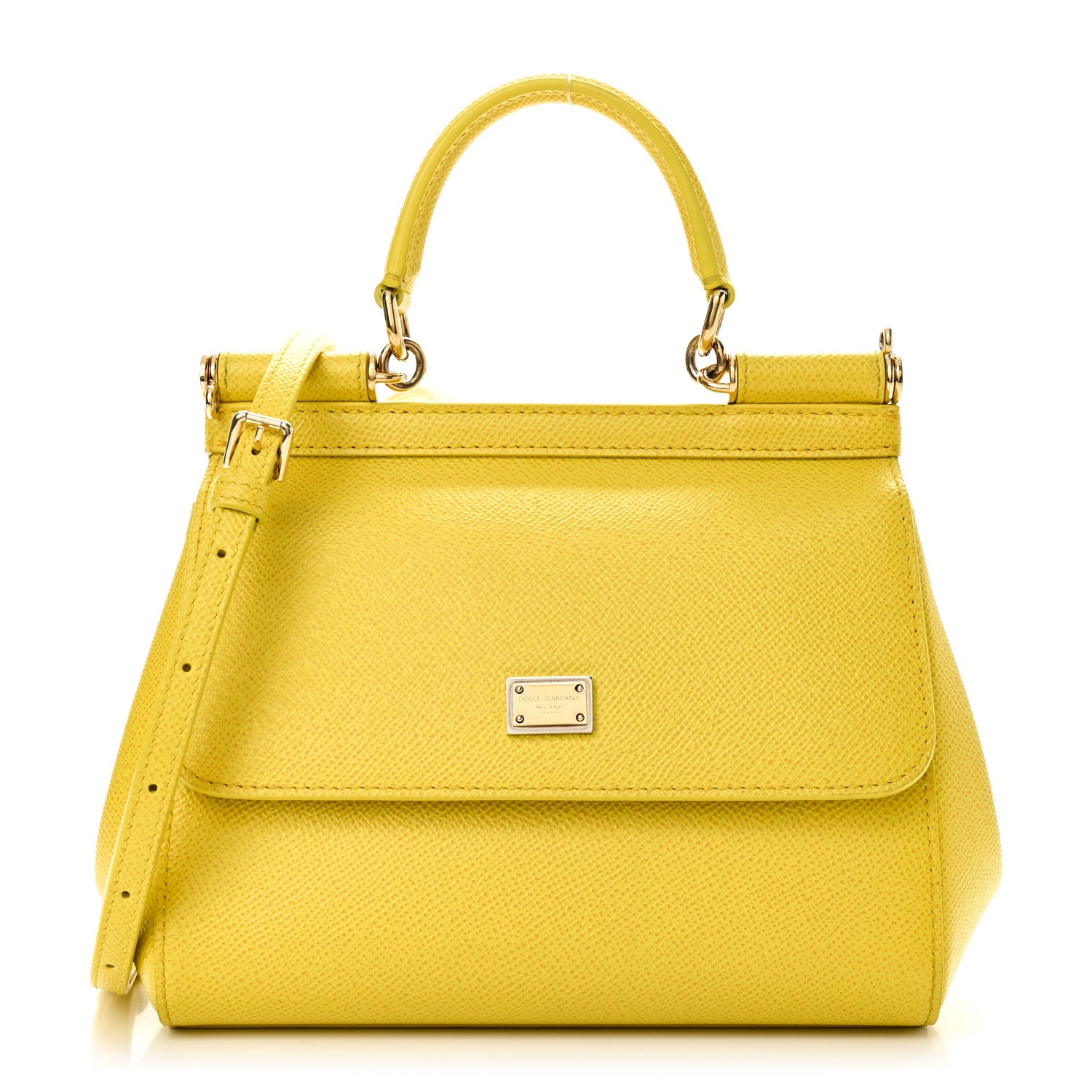 Dolce & Gabbana Dauphine Small Miss Sicily Satchel Yellow 1 of 9