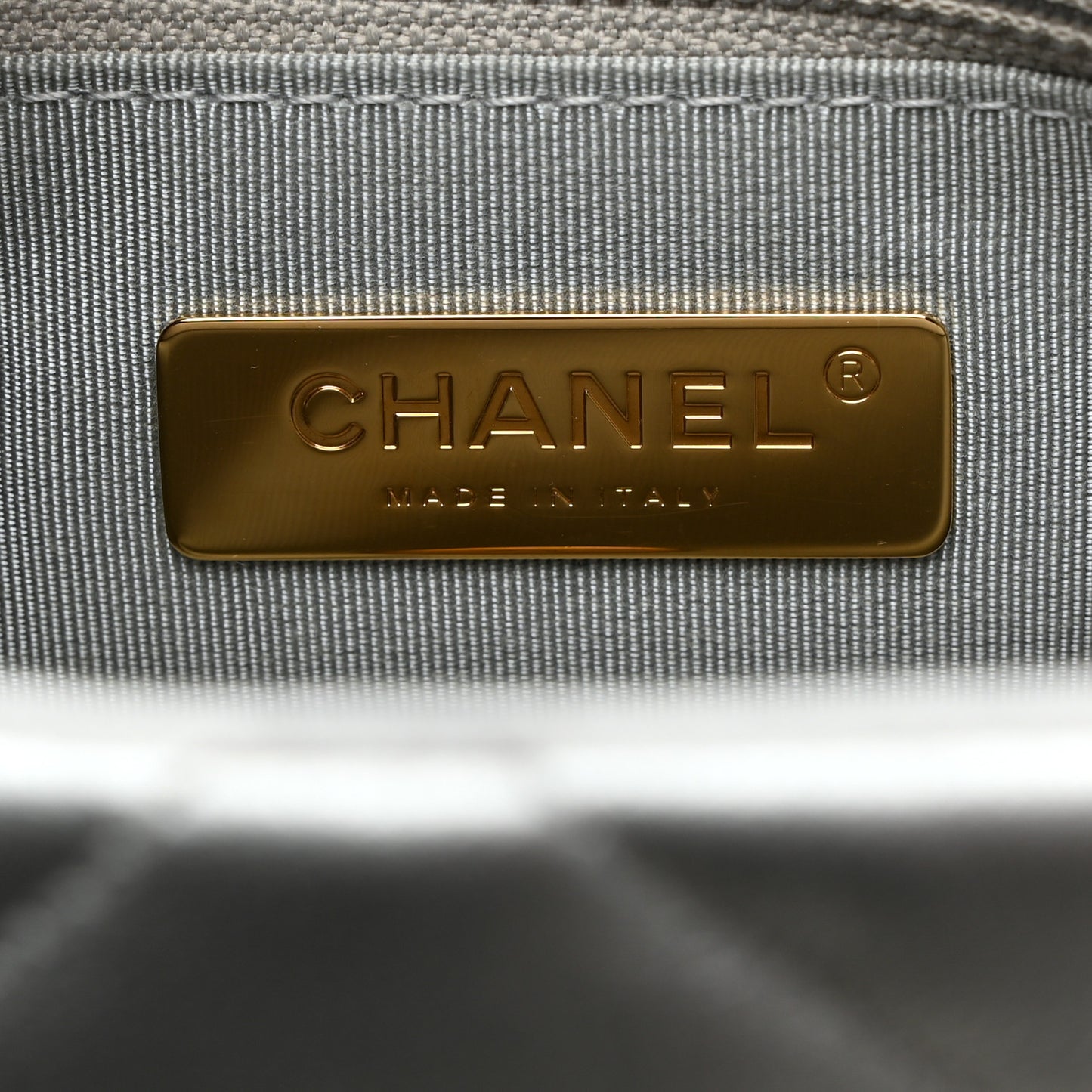 Metallic Goatskin Quilted Large Chanel 19 Flap Silver