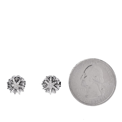 David Yurman Sterling Silver Diamond 10mm Starburst Earrings 2 of 5