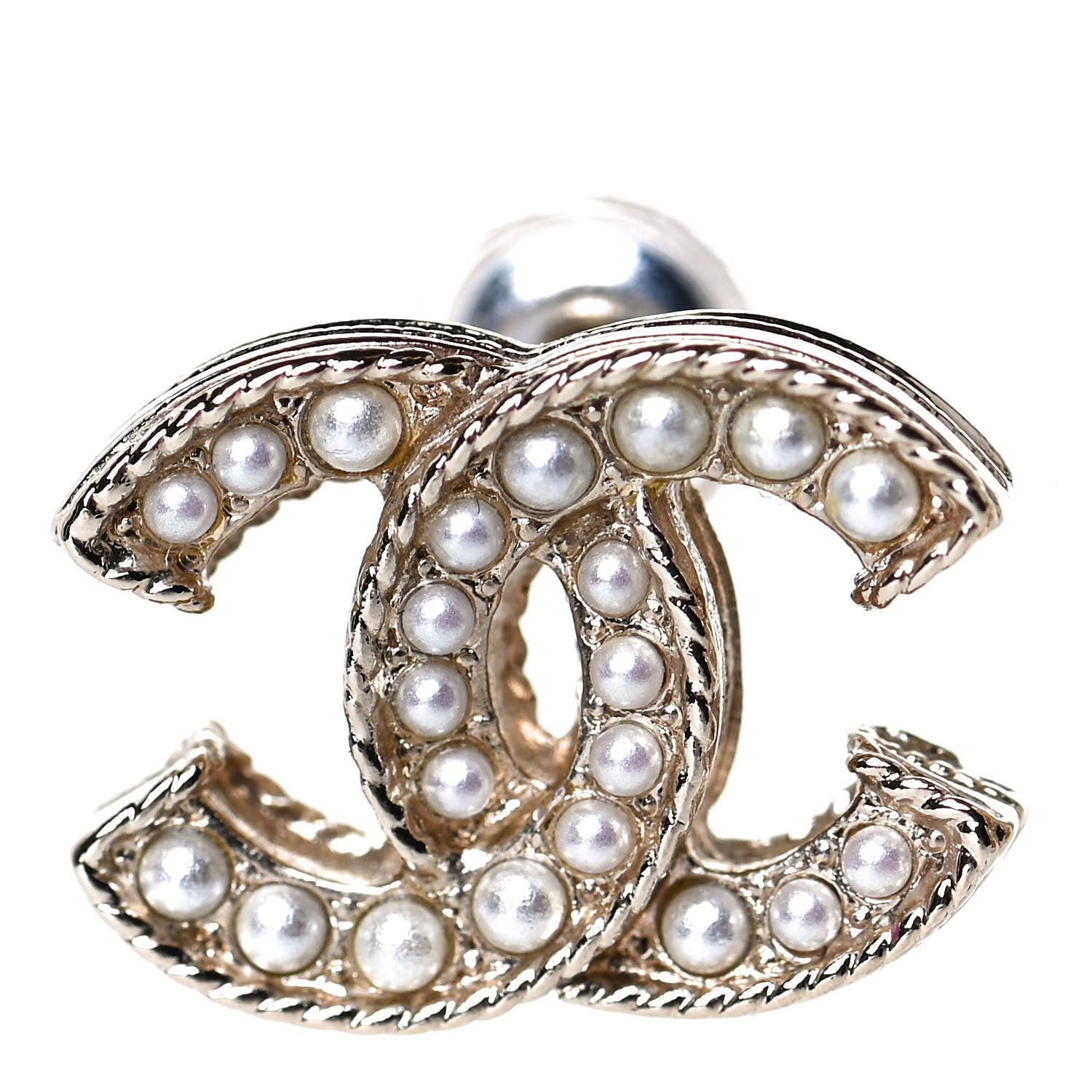 Chanel Pearl CC Earrings Gold 3 of 6