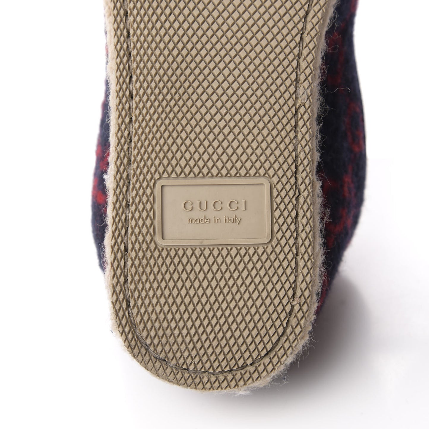 Covered Wool GG Monogram Womens Fria Horsebit Loafers 38 Blue Red Butterscotch