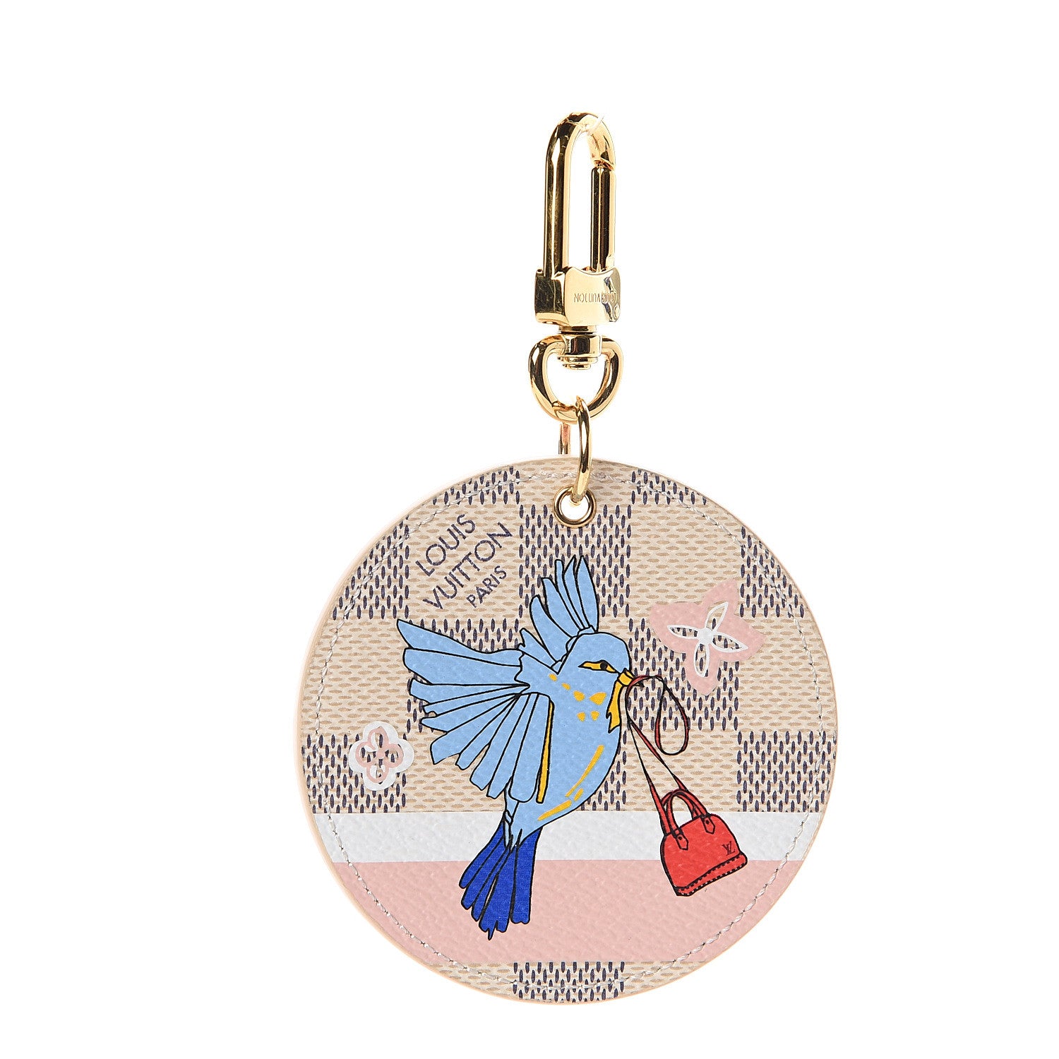 Louis Vuitton Damier Azur 2018 Christmas Animation Bag Charm Key Ring 1 of 3