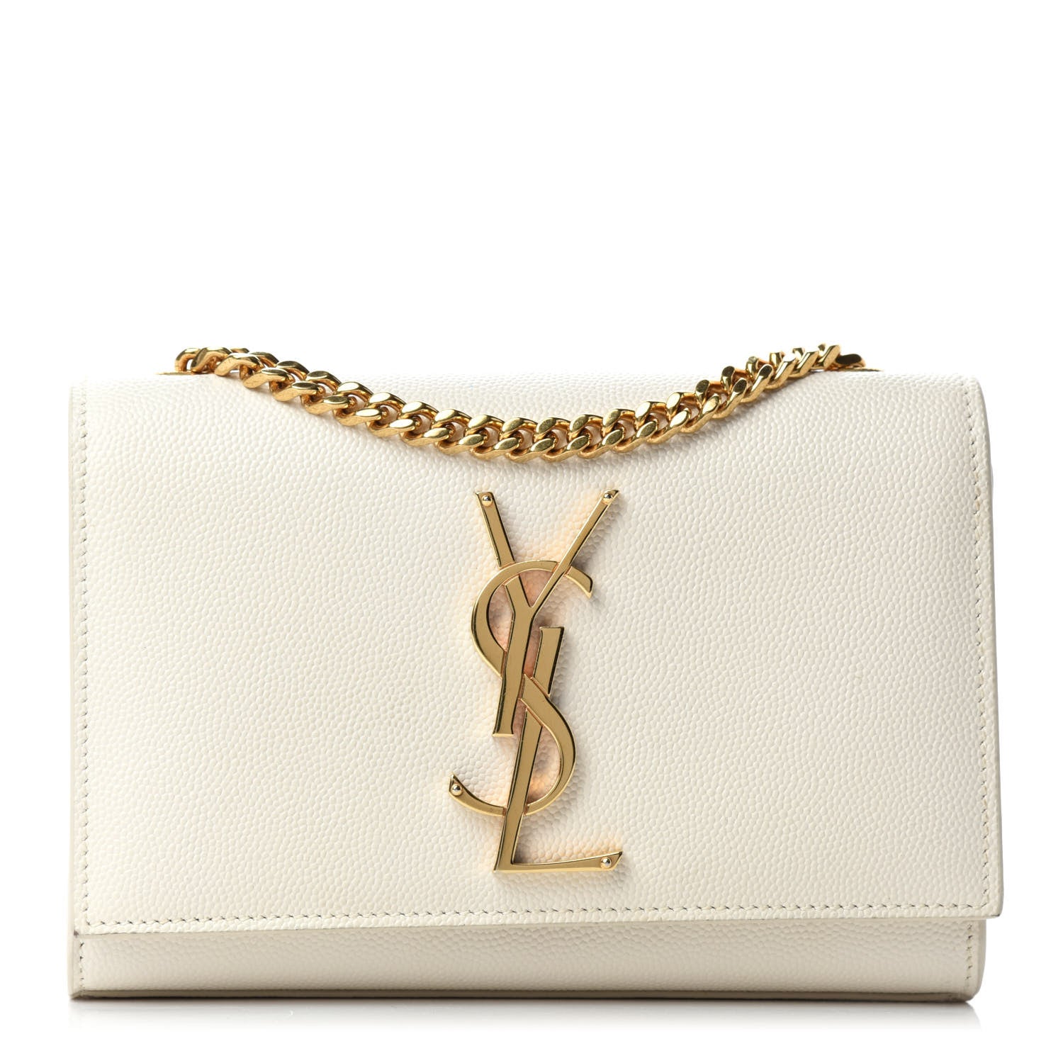Saint Laurent Grain De Poudre Small Monogram Kate Satchel Blanc Vintage 1 of 13