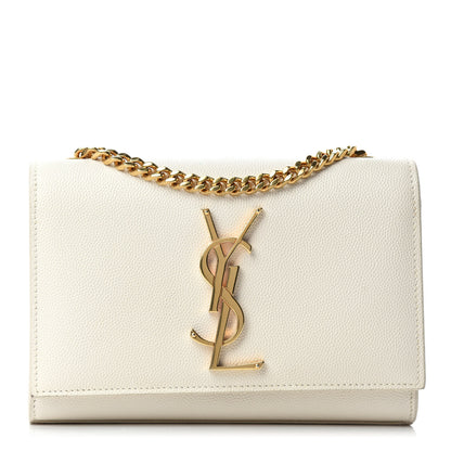 Saint Laurent Grain De Poudre Small Monogram Kate Satchel Blanc Vintage 1 of 13