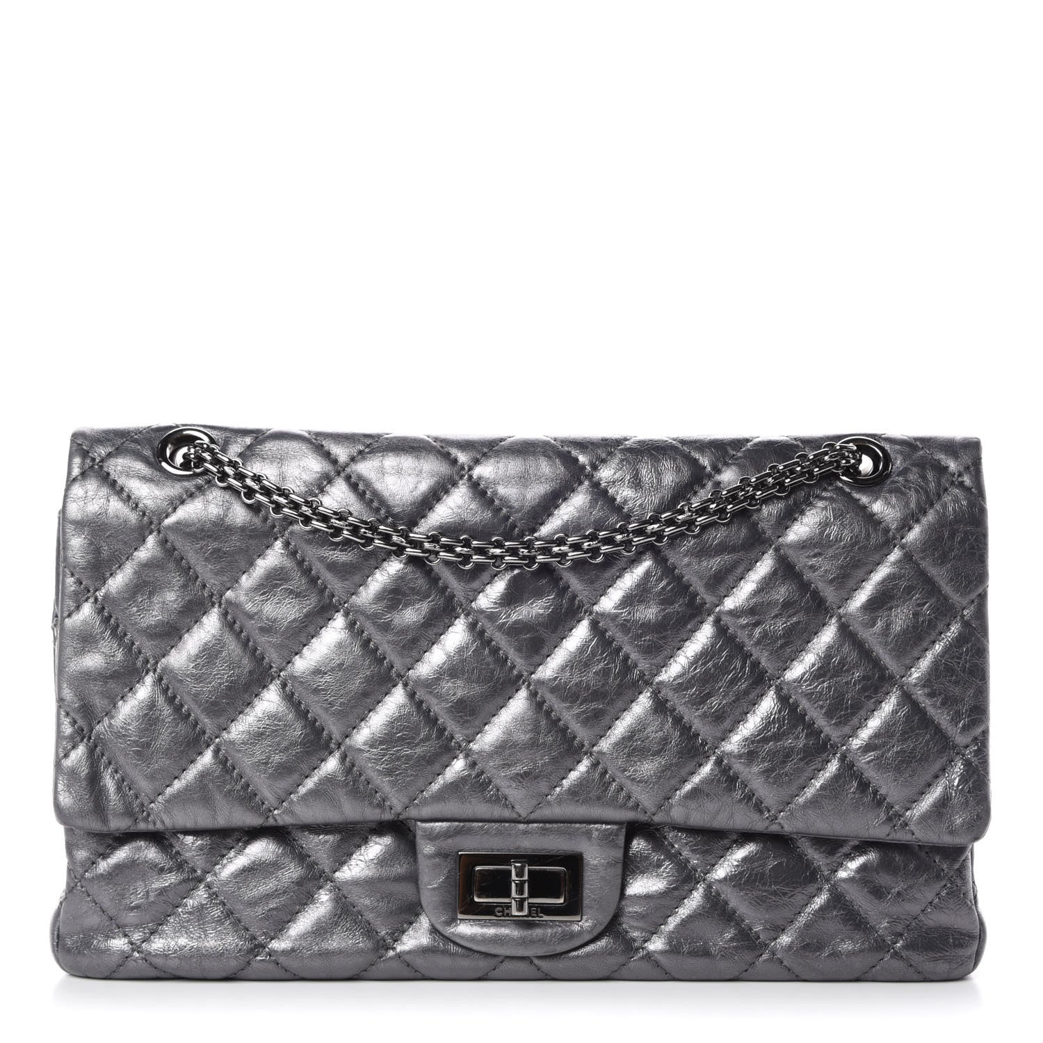 Chanel Metallic Aged Calfskin Quilted 2.55 Reissue 227 Flap Dark Silver 1 of 16