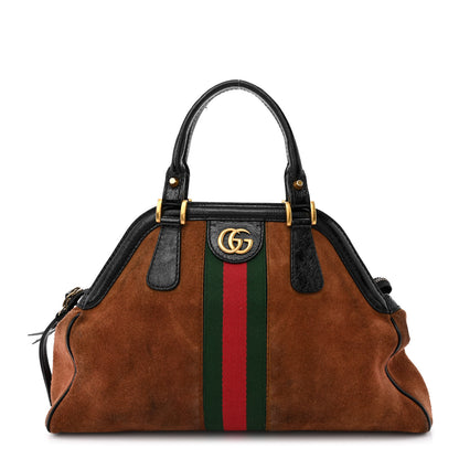 Gucci Suede Ophidia Medium Re(Belle) Top Handle Bag Nocciola Black 1 of 14