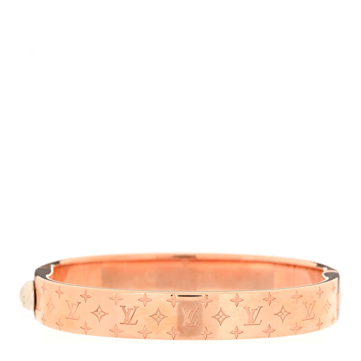 Louis Vuitton Brass Monogram Nanogram Cuff S Pink Gold 1 of 6