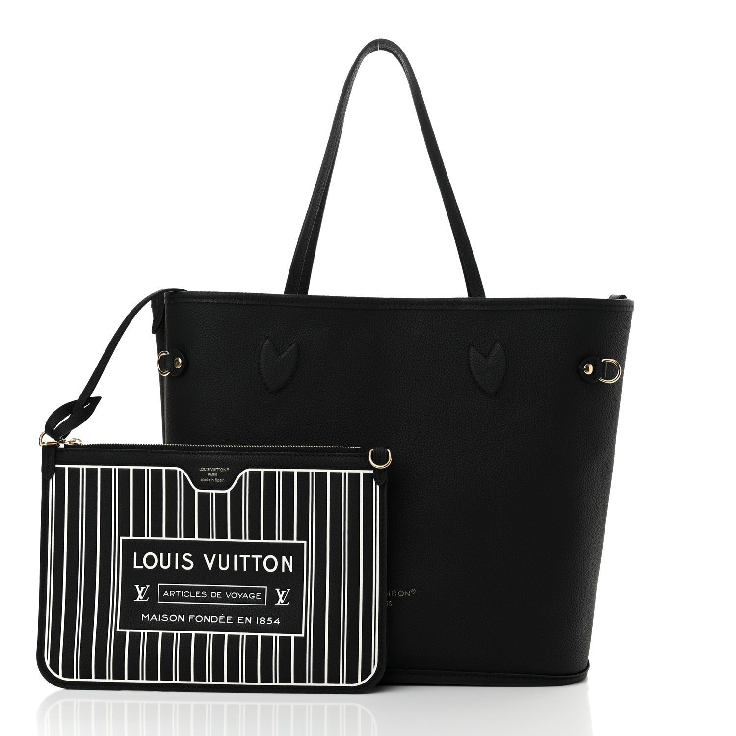 Louis Vuitton Monogram Calfskin Neo Neverfull Inside Out MM Black 5 of 18
