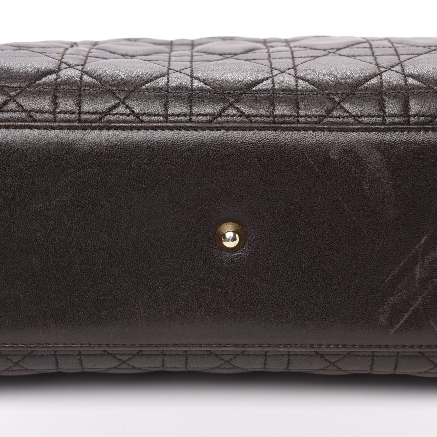 Lambskin Cannage Large Lady Dior Dark Brown
