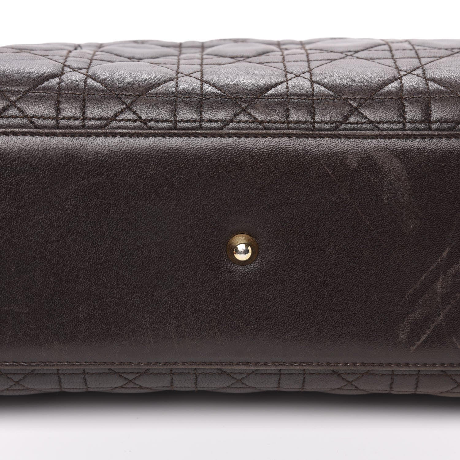 Christian Dior Lambskin Cannage Large Lady Dior Dark Brown 10 of 12