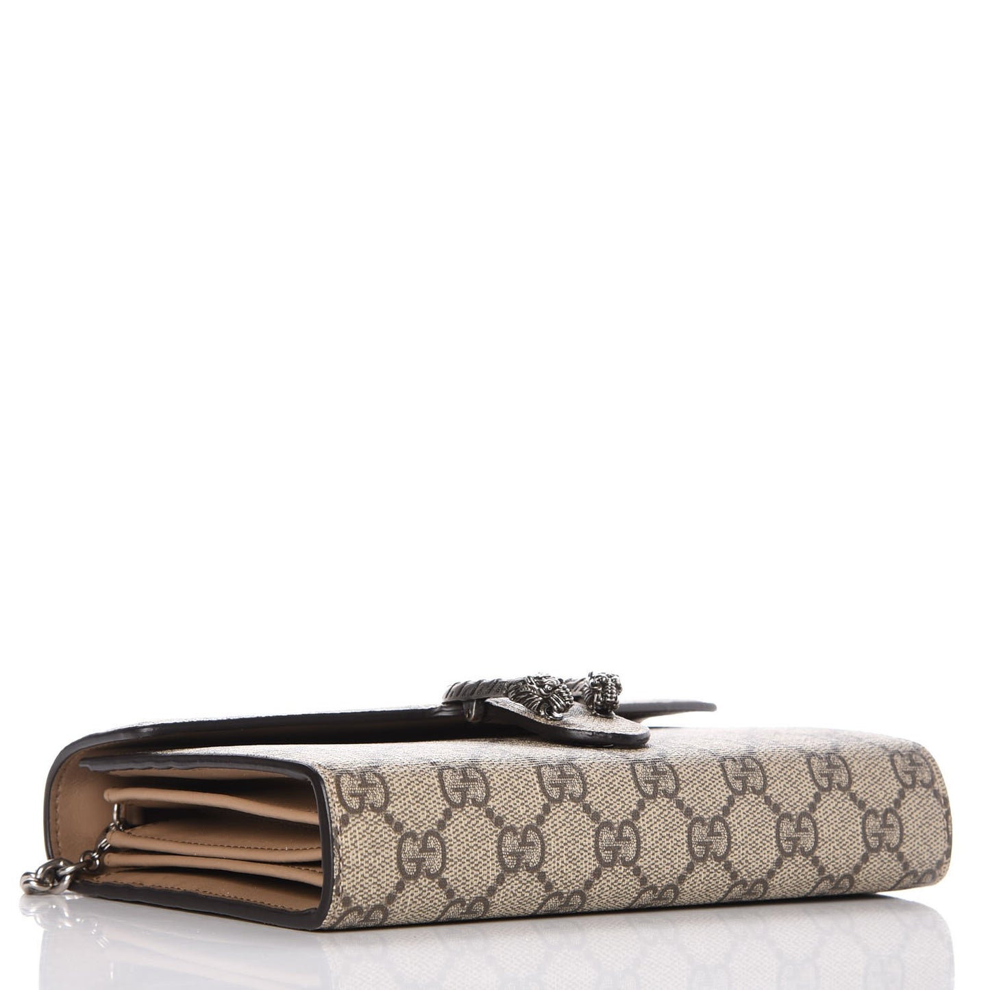 GG Supreme Monogram Mini Dionysus Chain Wallet Beige Taupe
