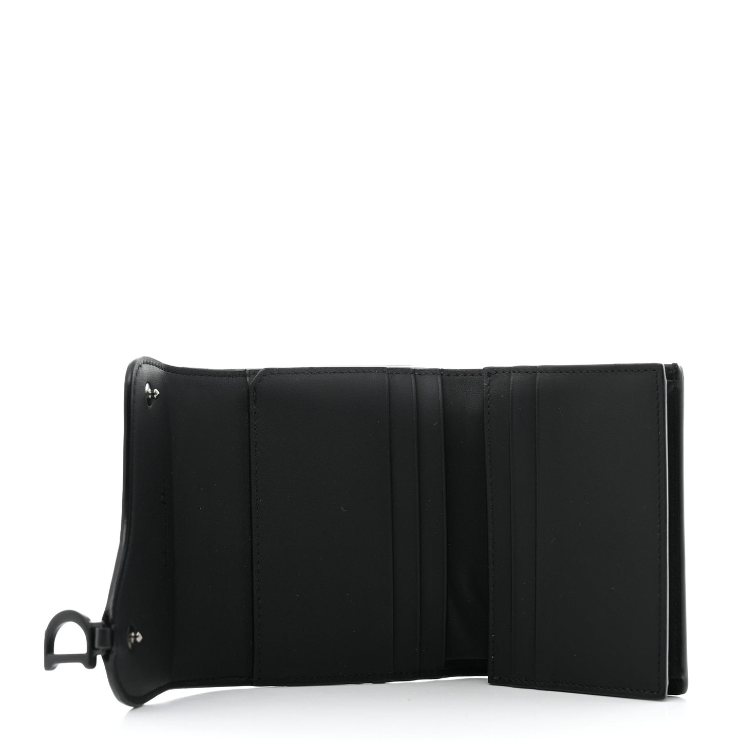 Ultra Matte Calfskin Saddle Lotus Wallet Black