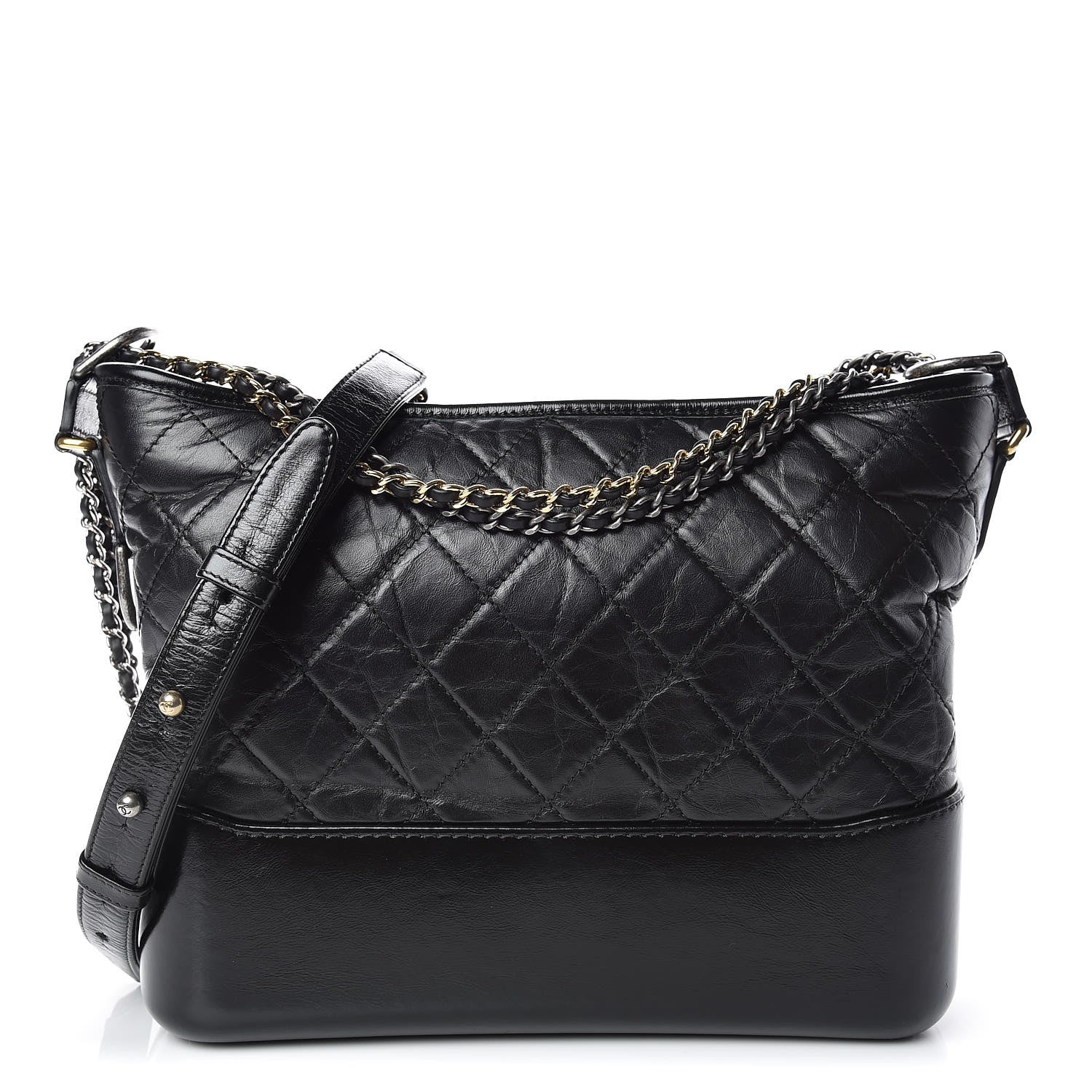 Chanel Aged Calfskin Quilted Medium Gabrielle Hobo Black 1 of 10