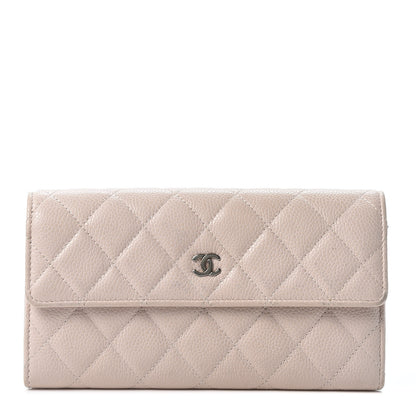 Chanel Caviar Quilted Large Gusset Flap Wallet Pink 1 of 9