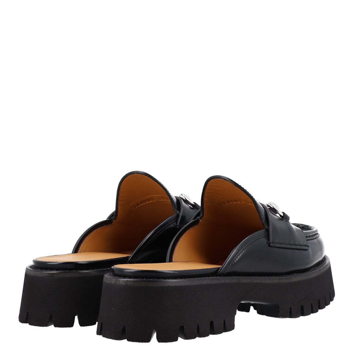 Gucci Magnum Calfskin Womens Horsebit Platform Mules 39.5 Black 5 of 8