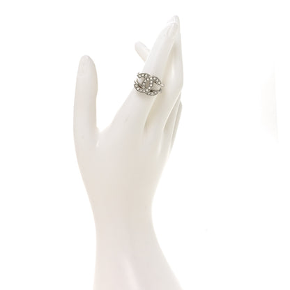 Chanel Crystal CC Ring 54 7 Silver 2 of 5