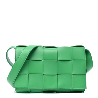 Bottega Veneta Lambskin Maxi Intrecciato Cassette Crossbody Bag Grass 1 of 4