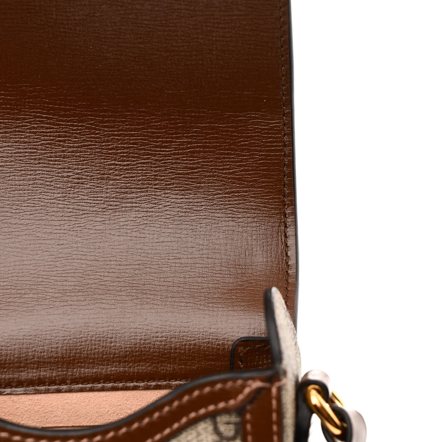 GG Supreme Monogram Mini Horsebit 1955 Crossbody Bag Beige Brown Sugar