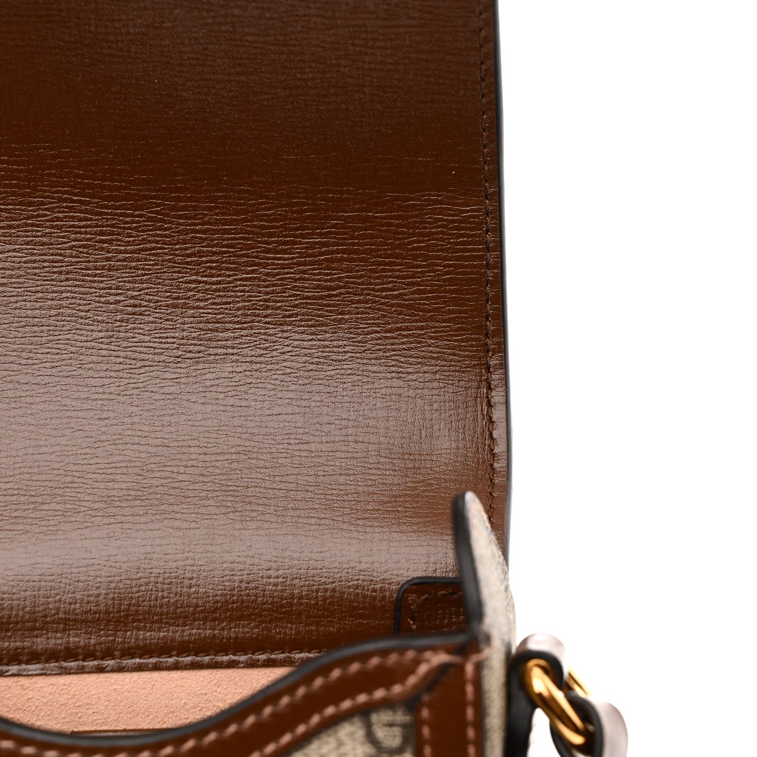 Gucci GG Supreme Monogram Mini Horsebit 1955 Crossbody Bag Beige Brown Sugar 11 of 13