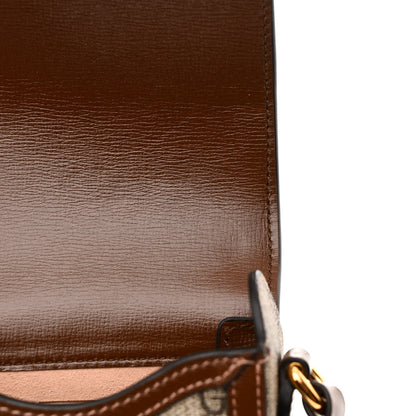 Gucci GG Supreme Monogram Mini Horsebit 1955 Crossbody Bag Beige Brown Sugar 11 of 13