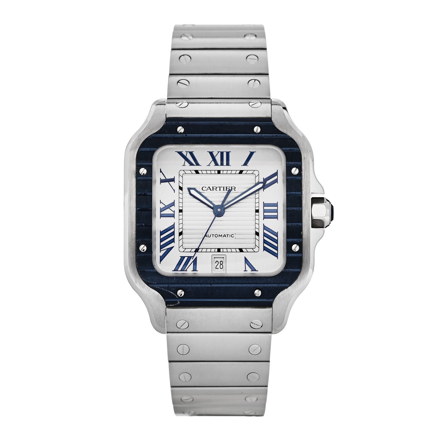 Cartier Stainless Steel 39.8mm Santos De Cartier Automatic Watch Grey 1 of 5