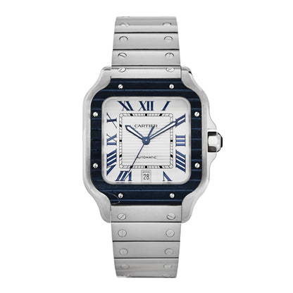Cartier Stainless Steel 39.8mm Santos De Cartier Automatic Watch Grey 1 of 5