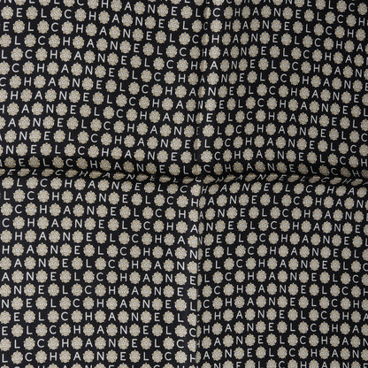 Chanel Silk CC Logo Camellia Scarf Black 1 of 2